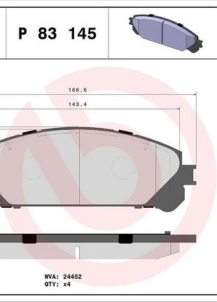 Колодки тормозные дисковые (комплект 4 шт) передн toyota rav 4 v (_a5_, _h5_) 2.5 2018.12- bm p83145