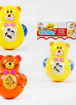 Неваляшка 6001 /6002/6003 (72/2) «зверята» с мелодией, 2 вида, в пакете