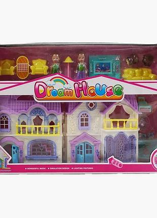 Будинок для ляльок 8117-1 a (18/2) з меблями, світловими та звуковими ефектами, фігурками та декоративними деталями, в коробці
