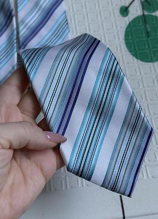 Краватка біла у смужку вінтаж шовк