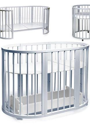 Деревянная детская кроватка бук ds-8031 серого оттенка с маятником