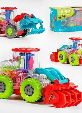 Спецтехника x 555-52 (96/2) «экскаватор» с 3d подсветкой и мелодией, прозрачный корпус, подвижные шестерни,