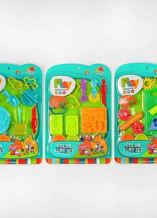 Тесто для лепки 5838-160 /161/162 (72/2) с разнообразными аксессуарами, 5 ярких цветов, 3 вида массы на листе