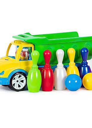 Игрушечный самосвал «mati» 009/11 (3) «bamsic» с кеглями в сетке