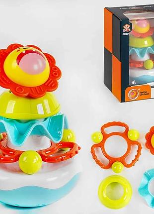 Развивающая музыкальная пирамидка 2106 (24/2) «львёнок» с автоматическим вращением, звуками, мелодиями и