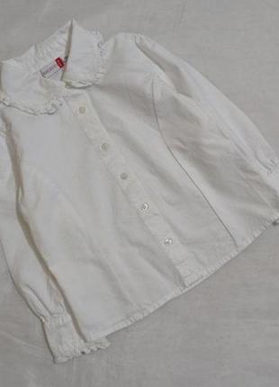 Белая рубашка блуза девочке р. 92