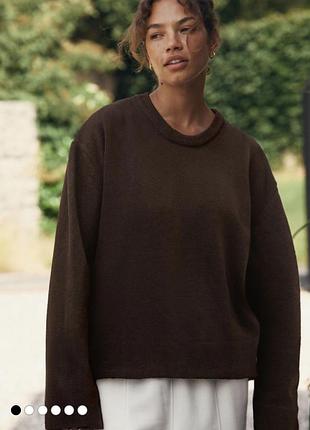 Next великолепный свитер из 100% шерсти красивого шоколадного цвета