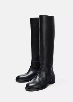 Шкіряні чоботи zara