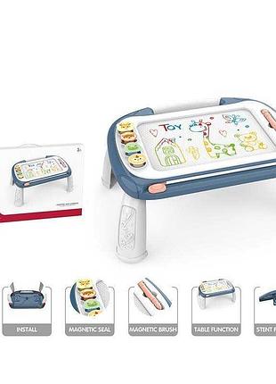 Магнитная доска yl 1022 e-1 (12) голубая для творчества с набором штампов в коробке