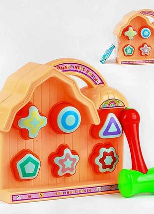 Развивающая логическая игра 8329-3 a (36) домик-стучалка с цветными формами