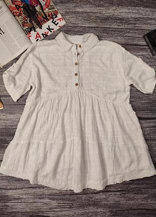 Женское хлопковое платье свободного кроя