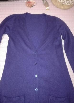Кашеміровий (кашемір, шовк) кардиган кофта синьо-фіолетового кольору, р. 364 фото