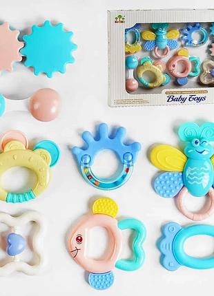 Набор погремушек sl 84824 (24/2)4 с прорезывателями, вращающейся шестерёнкой и маракасами в коробке