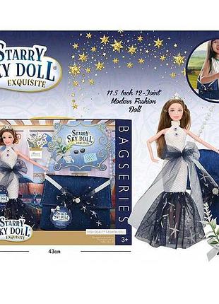 Кукла sk 032 b (24/2) высотой 30 см с подвижными суставами, сумочкой, обувью и декоративными цветами в коробке