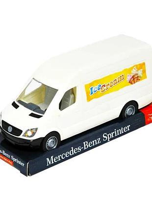 Игрушечный грузовой автомобиль mercedes-benz sprinter 39700 белого цвета на планшетке от tigres