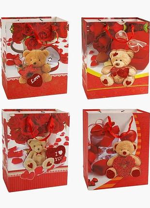 Подарочный пакет с 57763 (300) с 4 вариантами дизайна «любовь», средний размер