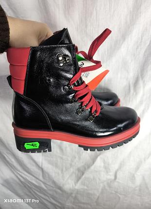 Ботинки осенние весенние женские кожаные