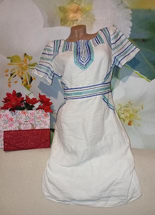 Платье / вышиванка лен на подкладке р.m/l