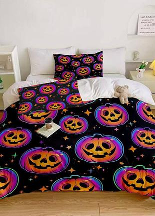 Постельное белье 3d полуторное из микросатина halloween 32056 150х215 см 70х70 см