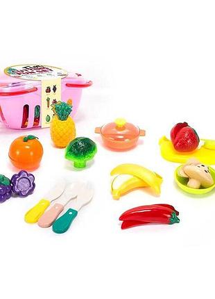 Дитячий комплект продуктів bc 8010 (64/2) з посудом та приладами в кошику