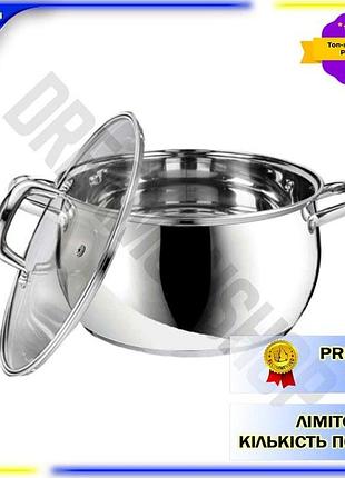 Dm кастрюля из нержавеющей спецификация 2.2 стали maestro 2,5 л жаропрочная для запекания с стеклянной spe|lz