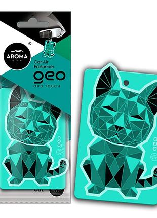 Ve ароматизатор aroma car cellulose geo updated form cat turquoise oud touch освіжувач повітря для авто upd_fo3
