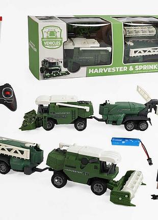 Модель комбайна cr 1924 с прицепом, usb-зарядка и световыми эффектами