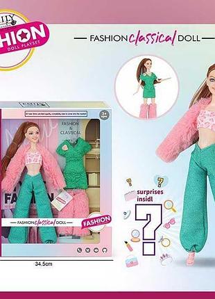 Эксклюзивная кукла qj 145 c (36/2) высотой 30 см с модной одеждой и аксессуарами-сюрпризами в коробке