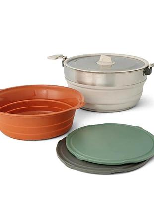 Набор посуды sea to summit detour essentials camp kitchen kit 4p (кастрюля+миска+2 разделочные доски)