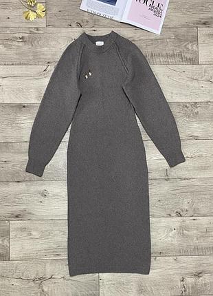 Тепллое вязаное платье миди с шерстью h&m, р.xs-s