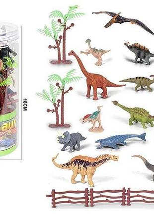 Колекція дитячих фігурок динозаврів 89-48 (144) 12 штук з природними декораціями