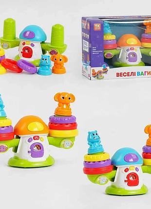 Развивающая музыкальная игрушка «весёлые весы» 81487 (36) от tk group с украинским озвучиванием, азбукой,