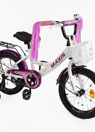 Велосипед 18" дюймов corso maxis cl-18011 с аксессуарами и звонком, с дополнительными колесами, частично
