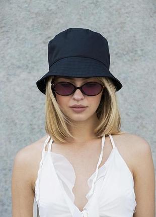 Женская базовая однотонная черная летняя панама without basic l