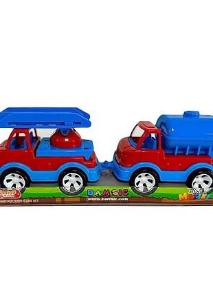 Набор игрушечных машин mini matiki (пожарная, водовоз) 002/11 (40) bamsic, планшет