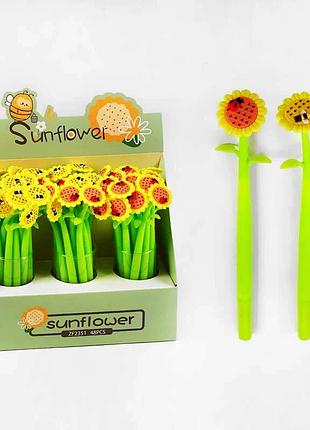 Ручка c 60783 (30/3) цена за 48 блоков, 'подсолнух', удобная для детей, синего цвета
