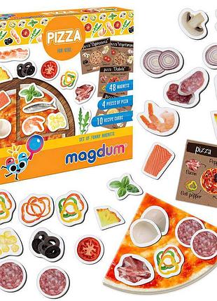 Магнитная обучающая игра «pizza» ml4031-27 en, 48 магнитов и карточек, английский, в коробке