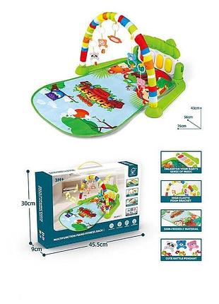 Развлекательный игровой коврик 973 (24) с мелодиями, световыми эффектами, 4 погремушками и зеркальцем в