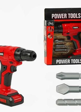 Аккумуляторный детский шуруповерт t 1804 (48/2) с подсветкой и тремя функциональными насадками