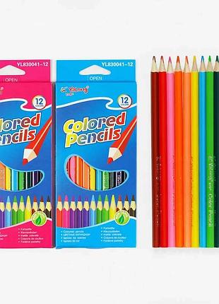 Цветные детские карандаши 240, 2 вида, 12 оттенков в коробке