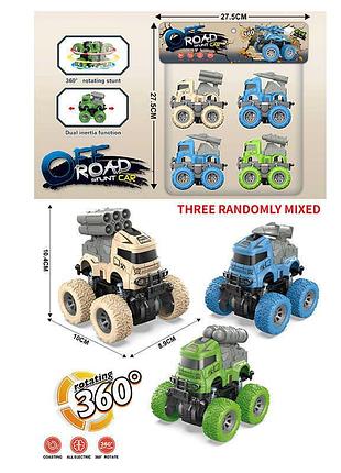 Набор игрушечных машин ym 3301 c (60/2) 4 единицы, военная техника с инерционным механизмом, вращаются на 360