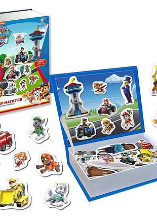 Набір магнітів ml 4034-15 "магнітна історія. щенячий патруль. велика пригода" (16) "magdum", 65 яскравих магнітів у коробці