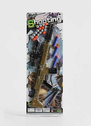 Игрушечный автомат 6688-3 (144/2) с патронами на присоске и круглыми пулями, аксессуары, на листе