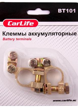 Ve клеммы акб carlife цинковые с updated form латунным покрытием для подключения к зарядному устройству