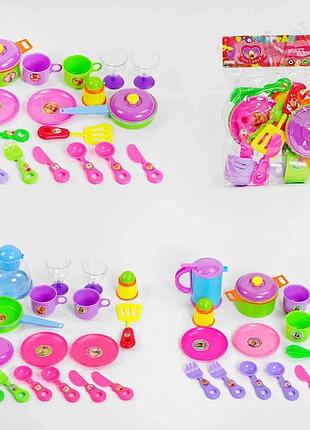 Детский набор кухонной посуды 977 a-d (96/2) с тремя видами для сервировки стола, в пакете
