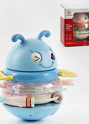 Неваляшка yl 505-6 a (36) блакитна з англійським озвучуванням на батарейках, в коробці