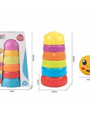 Развивающая пирамида 618-125 (96/2) из 6 деталей в коробке