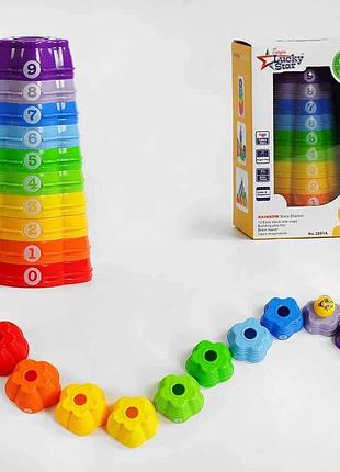 Пирамидка 2001 a (36) из 10 элементов и шариком в коробке