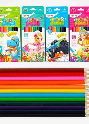 Цветные карандаши c 61924 (240) 12 цветов, 4 вида в коробке