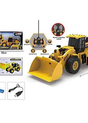 Радиоуправляемый строительный трактор z 6808 a с подсветкой, аккумулятором 3.7v и пультом 27 mhz